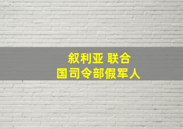 叙利亚 联合国司令部假军人